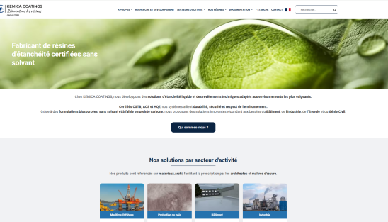 Refonte du site web de Kemica Coating