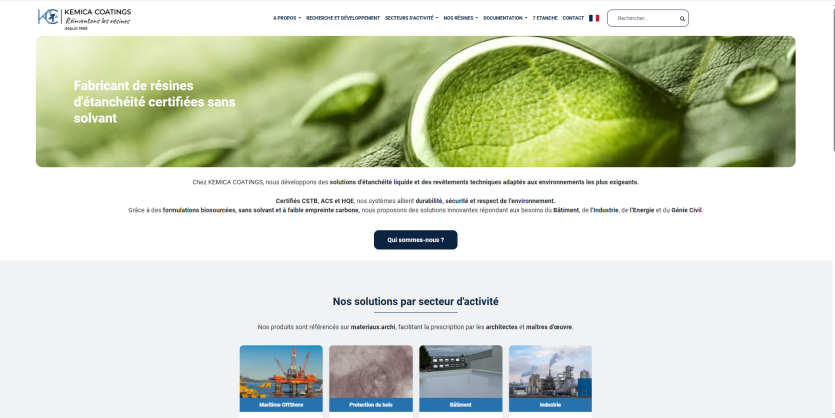 Refonte du site web de Kemica Coating
