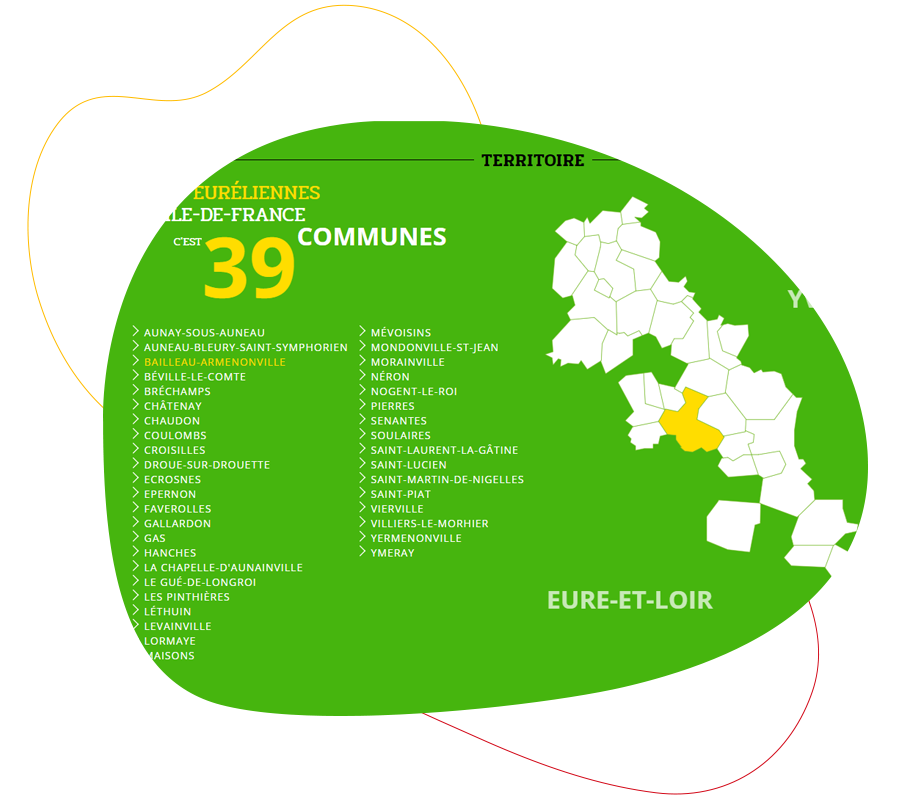 Plan interactif présent sur le site des Portes Euréliennes pour exemple 