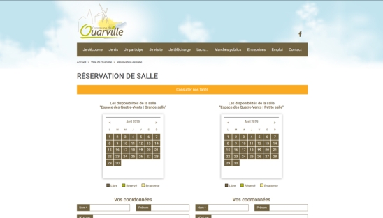 Ajout système de reservation en ligne pour la Mairie de Ouarville