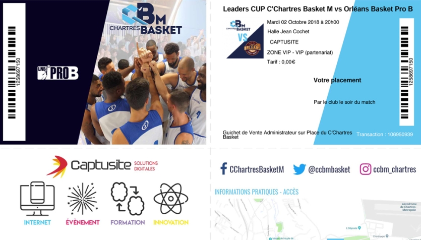Gestion de la Billeterie des Match de Basket de Chartres - C'CBM