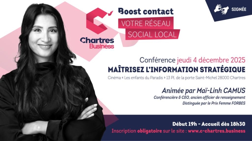 Outil d'inscription en ligne pour la soirée Boost Contact de C'Chartres Business