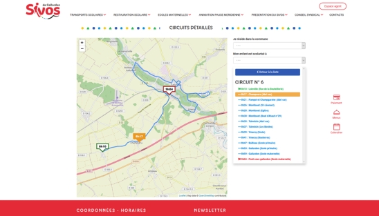 Carte interactive des parcours de bus scolaires du SIVOS de Gallardon