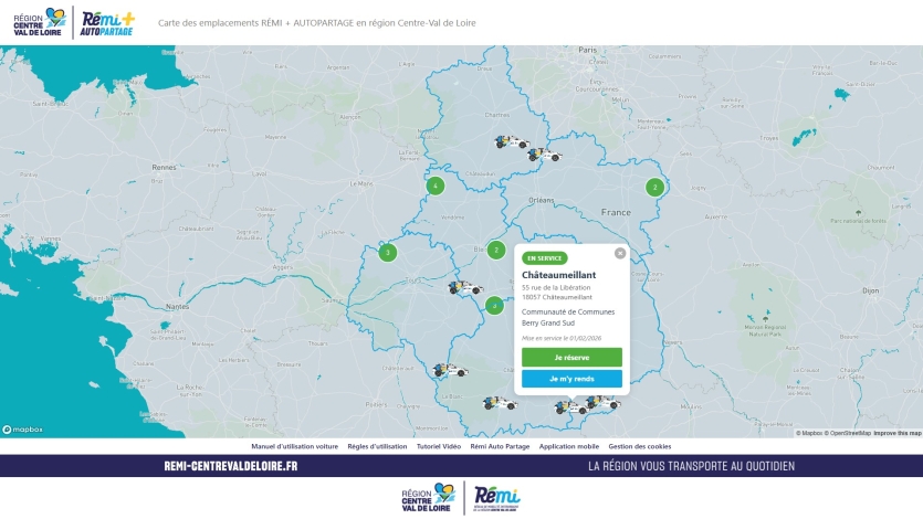 Carte interactive autopartage pour Transdev