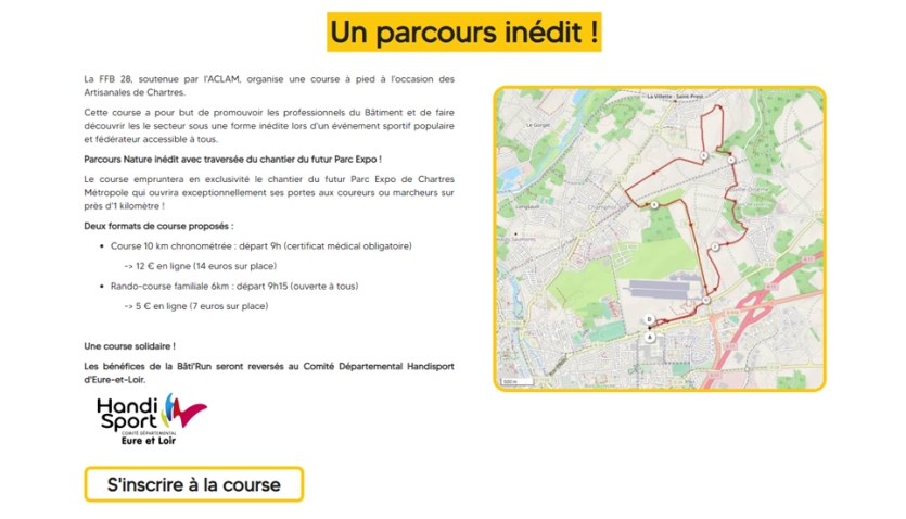 Création du site internet de la course "Bati Run" de Chartres