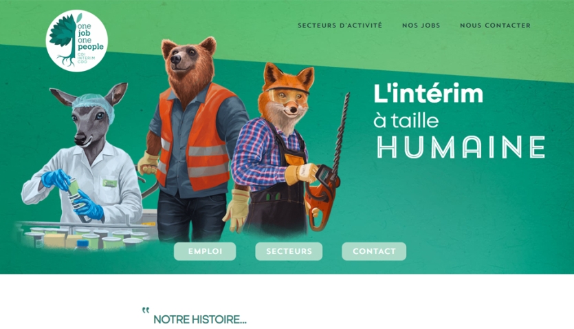 Création du site internet de l'agence d'intérim One Job One People