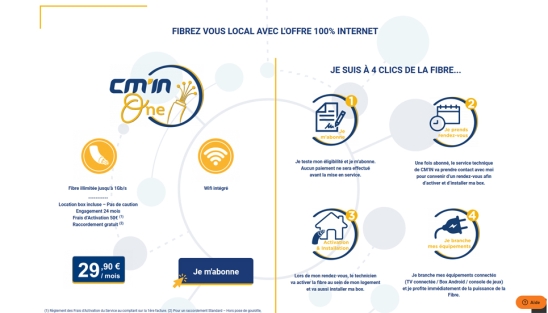 Création du site internet CM'IN pour la fibre aux particuliers