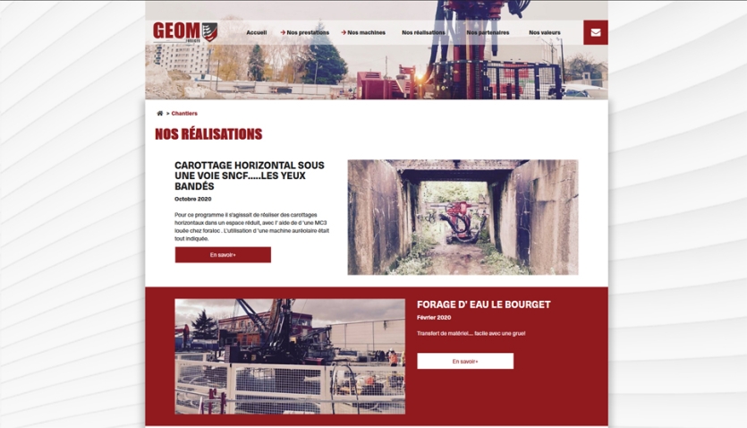 Création du site internet pour la société GEOM Forage