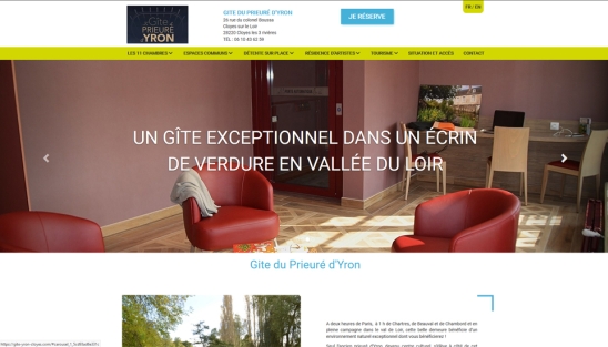 Site internet du Gîte d'Yron à Cloyes les 3 rivières