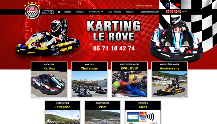 Création du site internet du KARTING LE ROVE - Proche Marseille