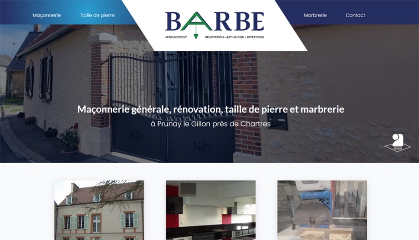 Création du site internet de la SARL BARBE à Prunay-le-Gillon