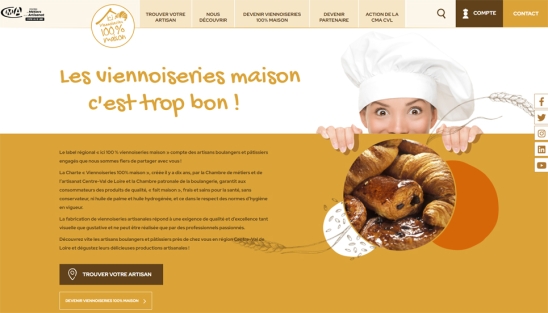 Création site internet « ici 100 % viennoiseries maison »