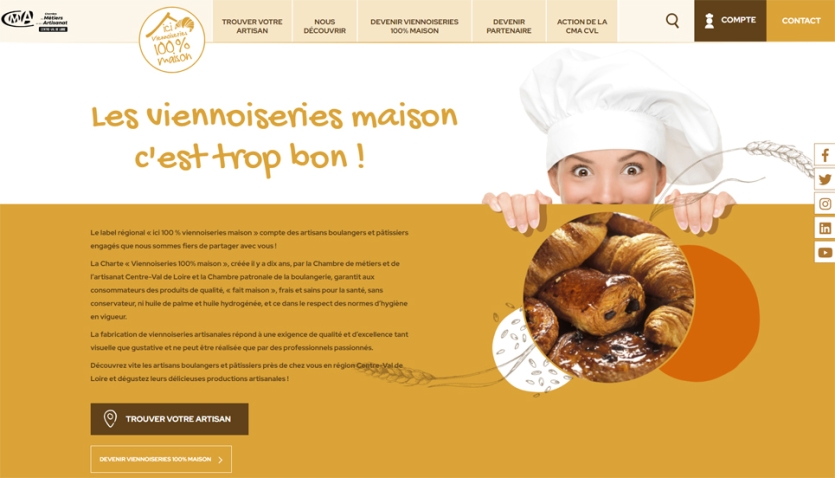 Création site internet « ici 100 % viennoiseries maison »