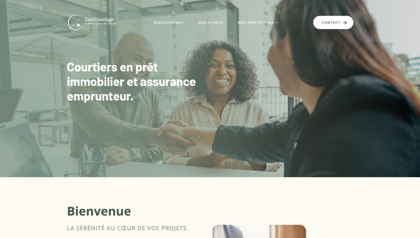 Création du site internet de l'agence ZeniCourtage à Chartres
