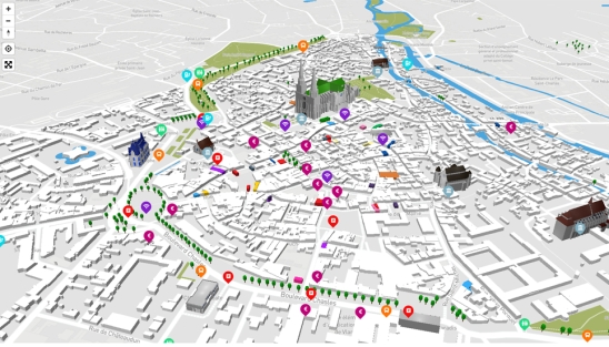 Carte interactive avec élévation en 3 Dimensions