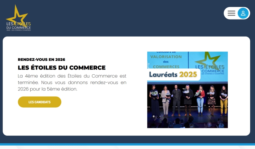 Outils d'inscription en ligne pour la soirée des Étoiles du Commerce de Chartres