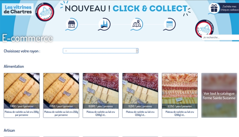 Ajout de la vente en ligne sur le site des Vitrines de Chartres