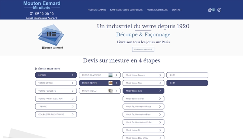 Création du nouveau site Mouton Esmard avec configurateur