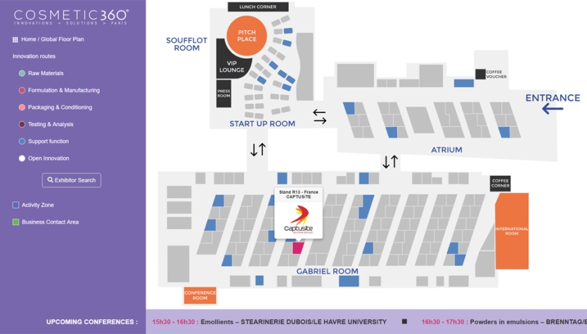 Plan interactif de salon sur table tactile