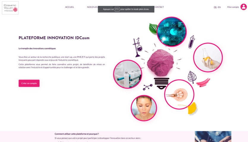Création de la Plateforme Innovation IDCosm - Cosmetic Valley