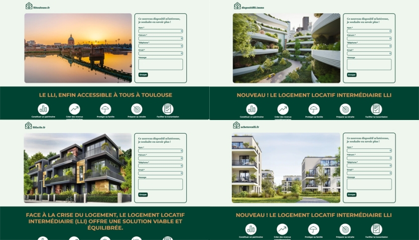Réalisation d'un lot de landing pages pour l'agence "Mon patrimoine responsable" à Toulouse