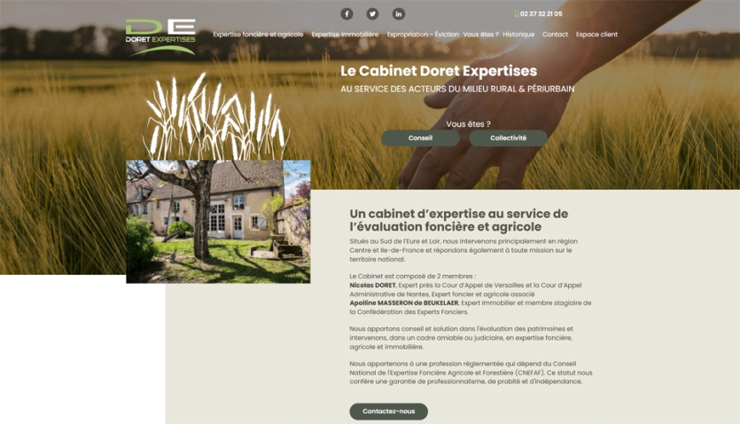 Refonte sur-mesure du site internet pour Le Cabinet Doret Expertises