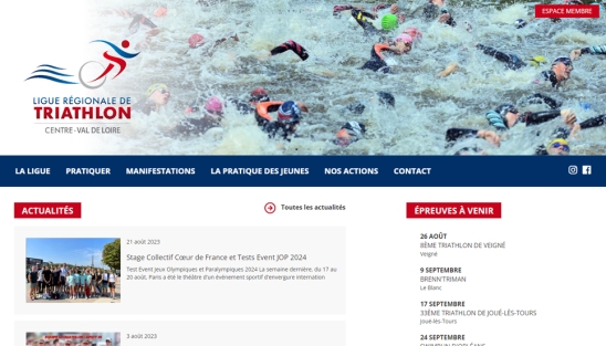 Refonte du site internet de la Ligue de Triathlon Centre Val de Loire
