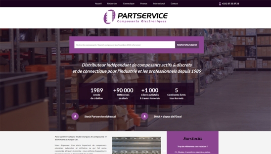 Refonte graphique et technique du site Partservice - Mainvilliers (28)