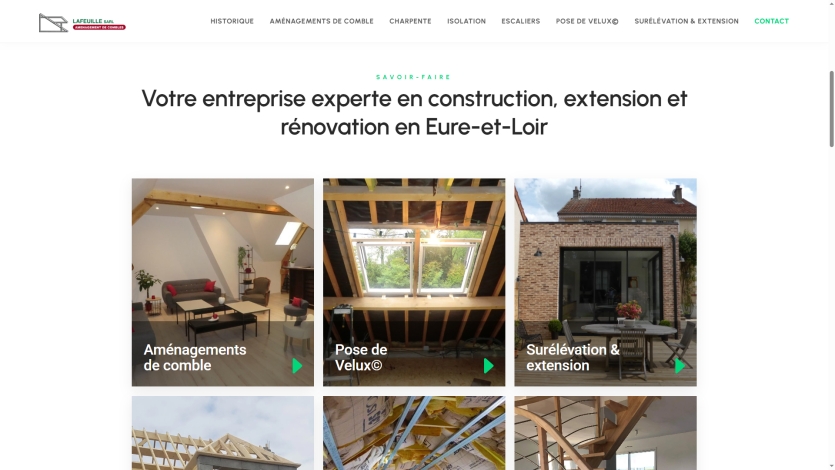 Refonte du site internet de la société LAFEUILLE à Berchères-Les-Pierres