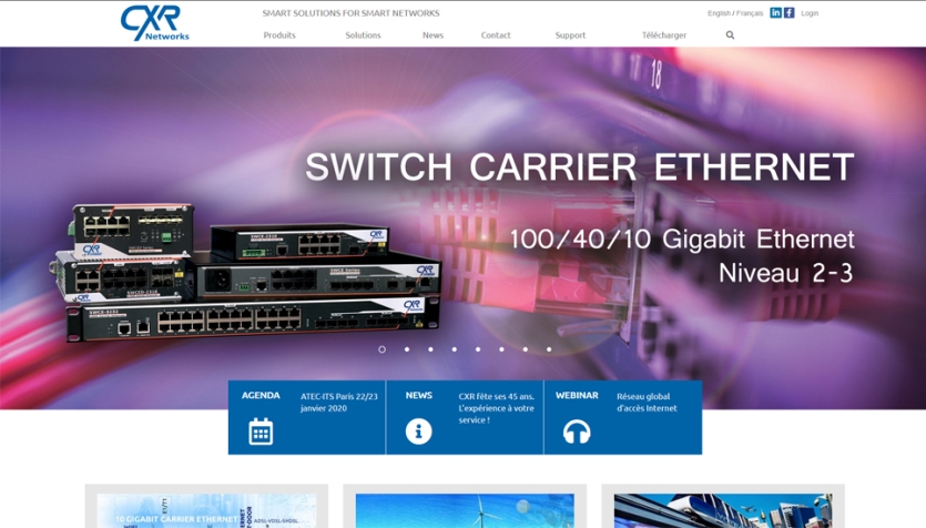 Refonte du site CXR - Smart Solutions for Smart Networks