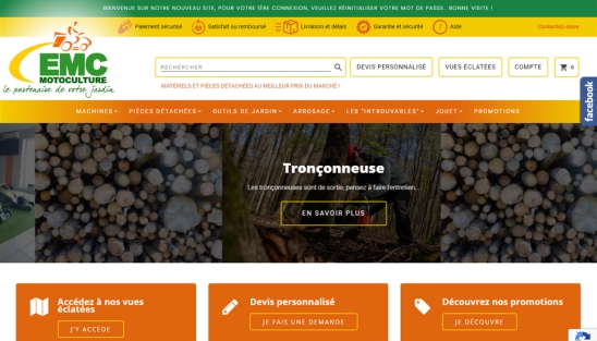 Refonte du site E-commerce EMC Motoculture - Lèves (28)