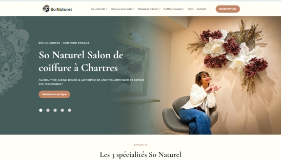 Refonte du site du salon de coiffure So Naturel à Chartres