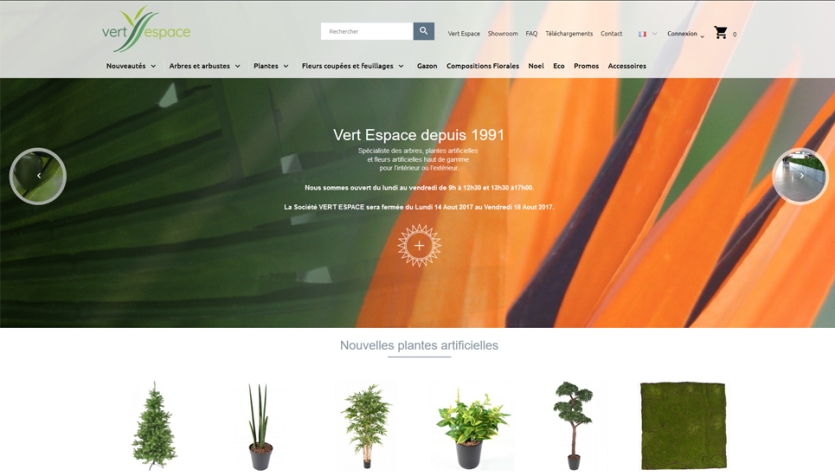 Refonte site E-commerce Prestashop - Vert Espace