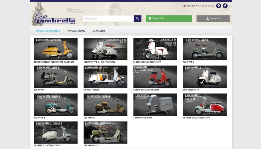 Nouveau site E-commerce Prestashop pour Casa Lambretta