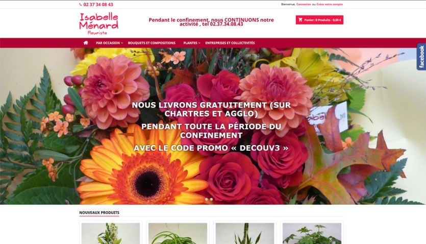 Création site E-commerce prestashop MENARD Fleurs - Chartres (28)