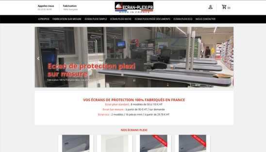 Création site E-commerce Prestashop pour écran de protection plexi -Covid 19