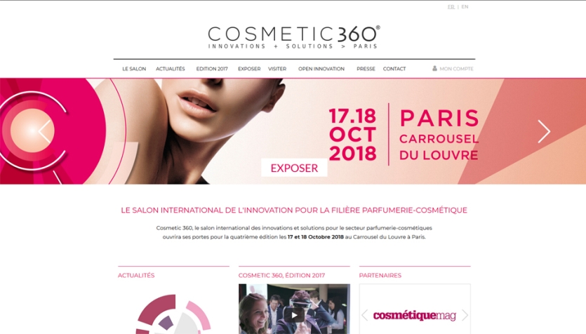 Evolution du site internet Salon Cosmetic 360