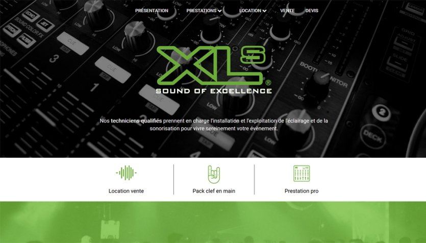 Création site vitrine pour XL Sound à Chartres