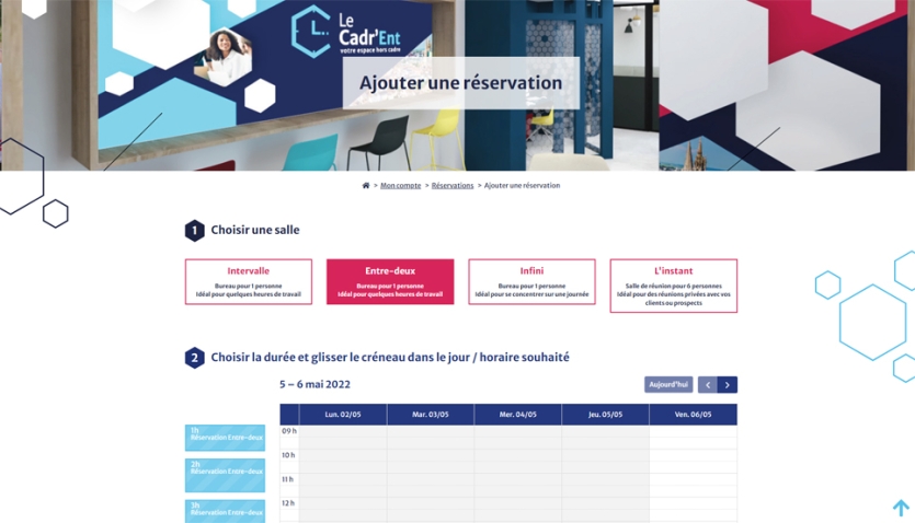 Réservation de salle en ligne et contrôle d'accès du Cadr'ent